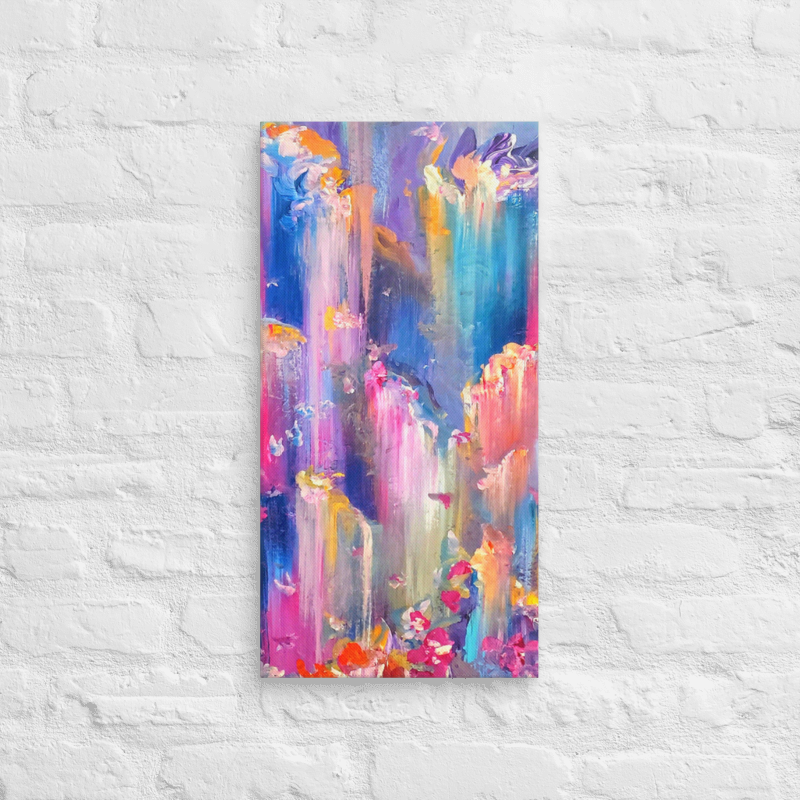 Paradise Falls Canvas Print - 12" x 24"