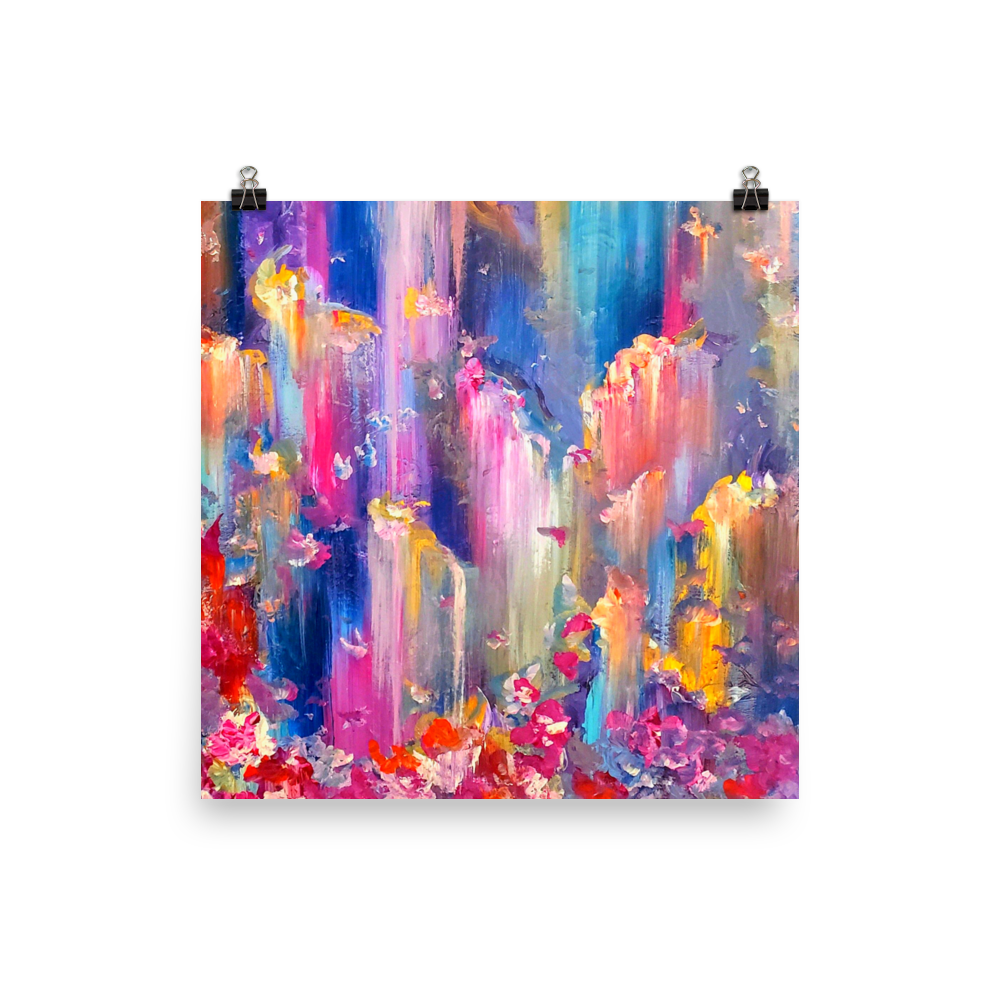 Paradise Falls Matte Paper Print - 12" x 12"