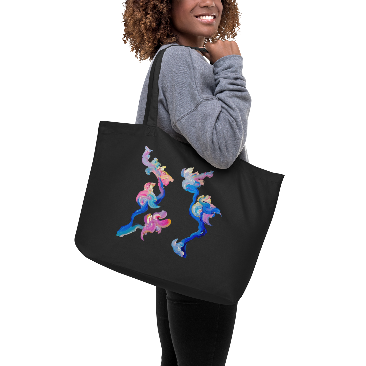 Finding My Way Large Organic Tote Bag - 100% Certified Organic Cotton